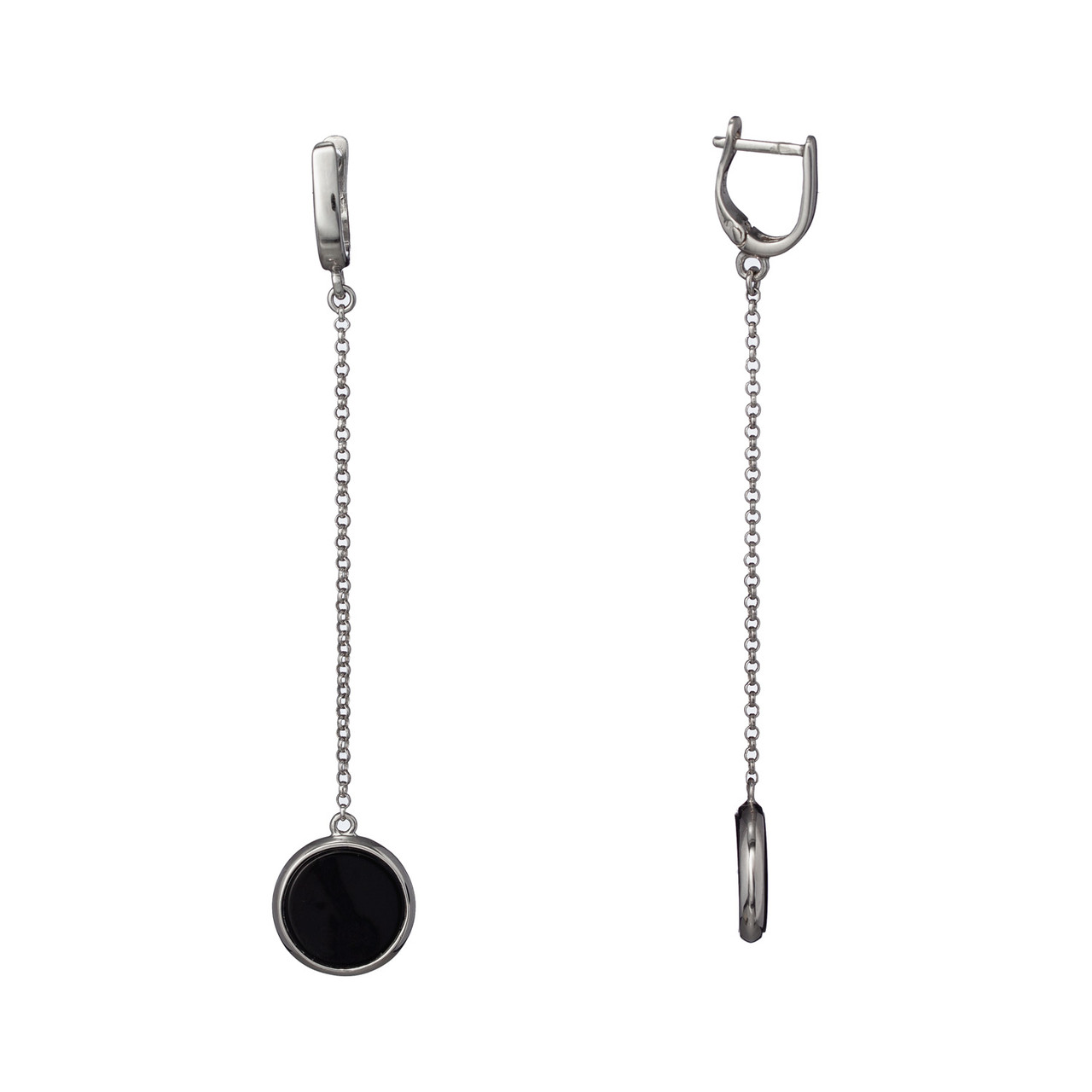 Серебряные серьги с натуральными камнями Brosh Jewellery (Серебро 925) (черный Оникс)