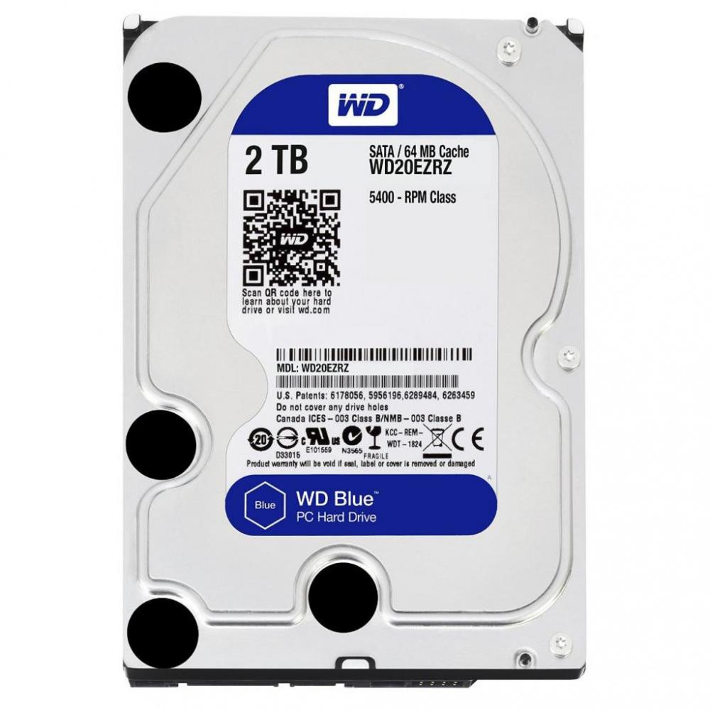 Жесткий диск Western Digital Blue, 2000 GB HDD SATA WD20EZBX, 7200rpm, 256MB cache, SATA 6 Gb/s - фото 1 - id-p71343443