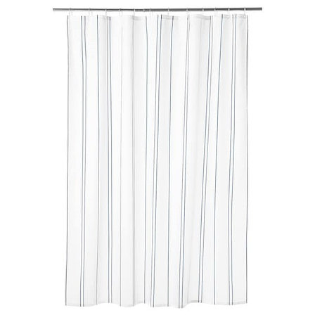 Штора для ванной ОТТШЁН белый/синий 180x200 см ИКЕА IKEA, фото 2