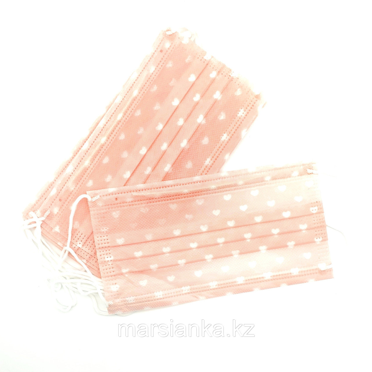 Маска Розовая с сердечками Monami, 10 шт