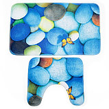 Набор ковриков для ванны и туалета Доляна «Камни», 2 шт, 38×45, 43×73 см, фото 6