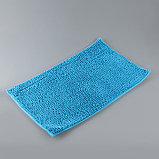 Набор ковриков для ванны и туалета 2 шт 40х50, 50х80 см "Букли" цвет синий, фото 4