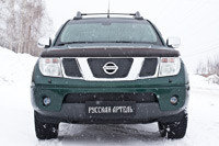 Зимняя заглушка решетки радиатора и переднего бампера Nissan Navara 2005-2010, фото 2