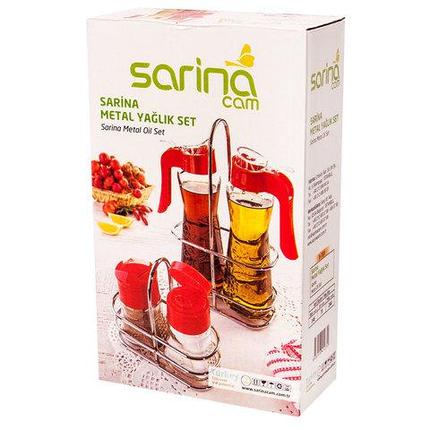 Набор для соусов на подставке SARINA [3 предмета, стекло] (Сиреневый), фото 2