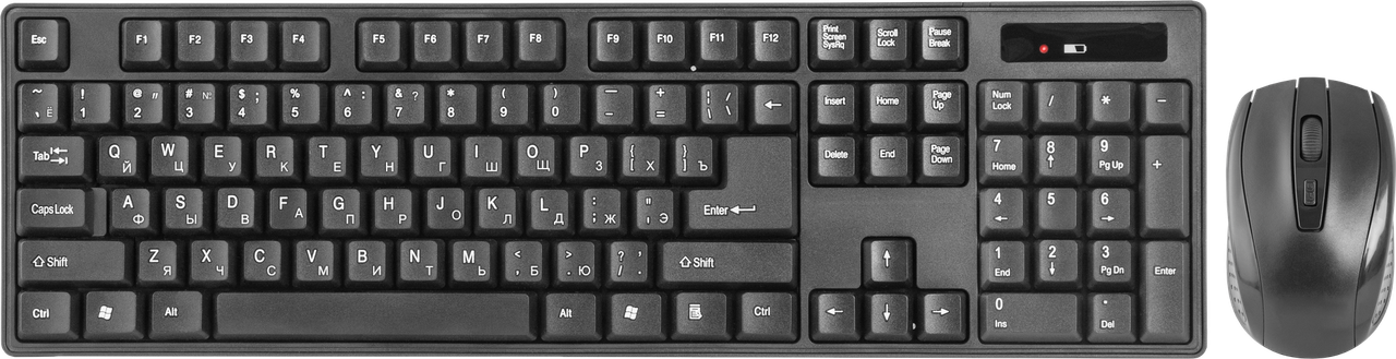 Defender 45915 Беспроводной набор Berkeley C-915 (клавиатура + мышь), RU, черный,полноразмерный - фото 1 - id-p71393226