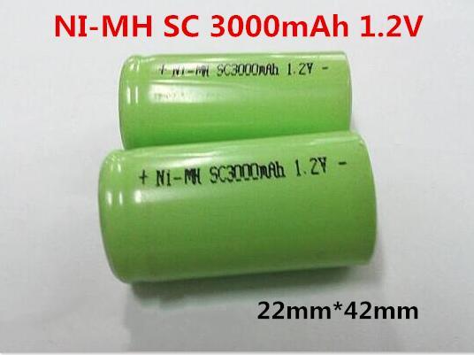 Аккумулятop 1,2v 3000mAh  SC  Ni-MH для батарей шуруповерта с выводами под пайку