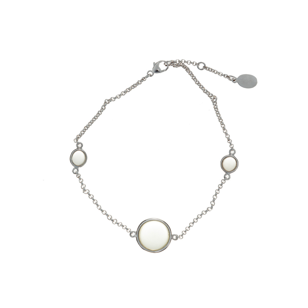 Серебряный браслет с натуральными камнями Brosh Jewellery (Серебро 925) покрытие родий, вставка Кварц