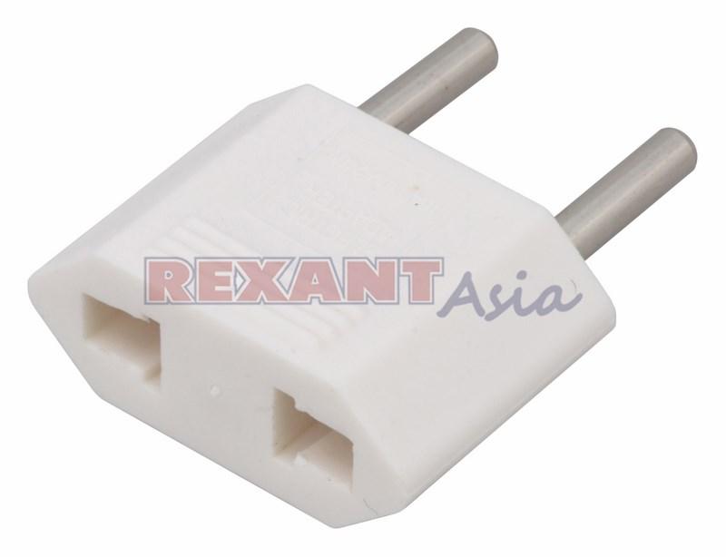 Сетевой переходник плоский «Тефаль», белый, (упаковка 50 шт) (11-1041), REXANT