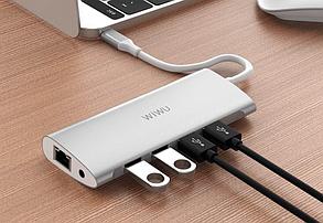 USB Адаптер Wiwu Alpha 11-in-1 Usb-C расширитель портов для макбука, фото 2