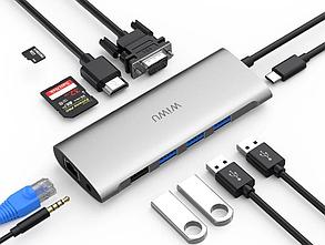 USB Адаптер Wiwu Alpha 11-in-1 Usb-C расширитель портов для макбука, фото 2