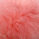 Помпон искусственный мех "Пепельно-розовый с черными кончиками" d=13 см, фото 2