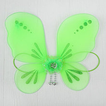 Миниатюра кукольная - крылья на резинке «Цветок», цвет зелёный