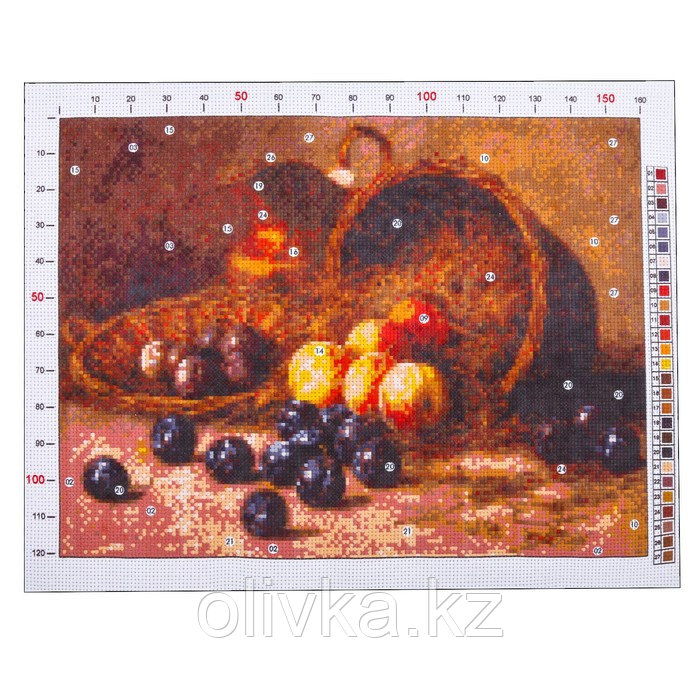 Канва для вышивания с рисунком «Гирв Альфред Александрович. Персики и сливы», 28 х 37 см