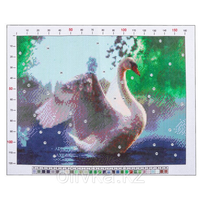 Канва для вышивания с рисунком «Лебедь», 28 х 37 см