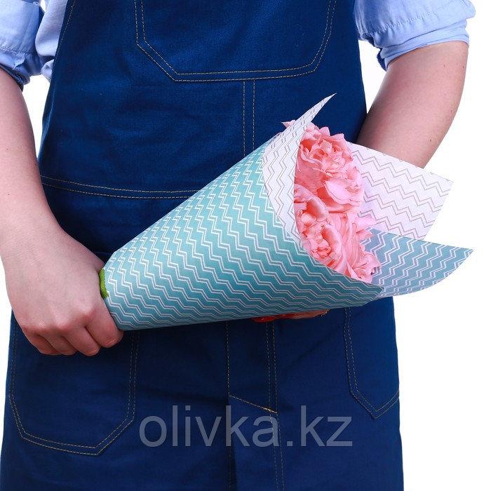 Бумага крафт цветная двусторонняя «Мятный зигзаг», 50 × 70 см