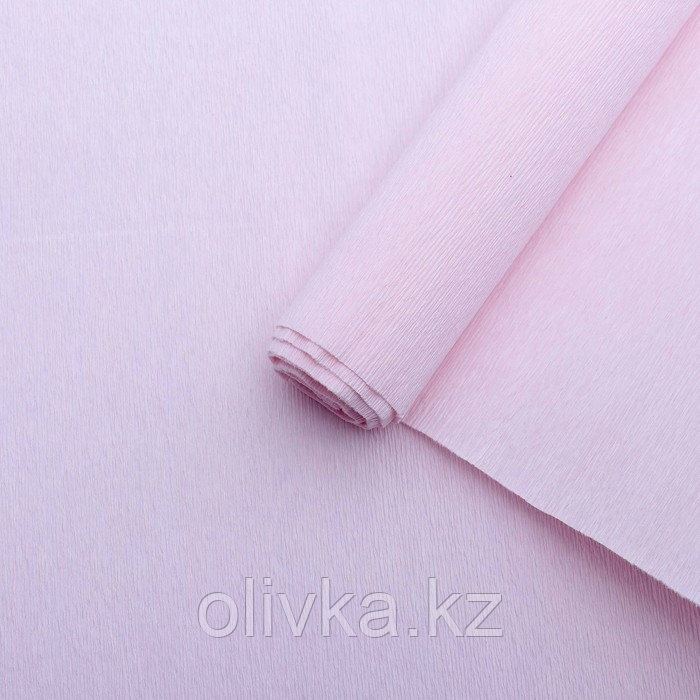 Бумага гофрированная бело-розовая, 0,5 х 2,5 м