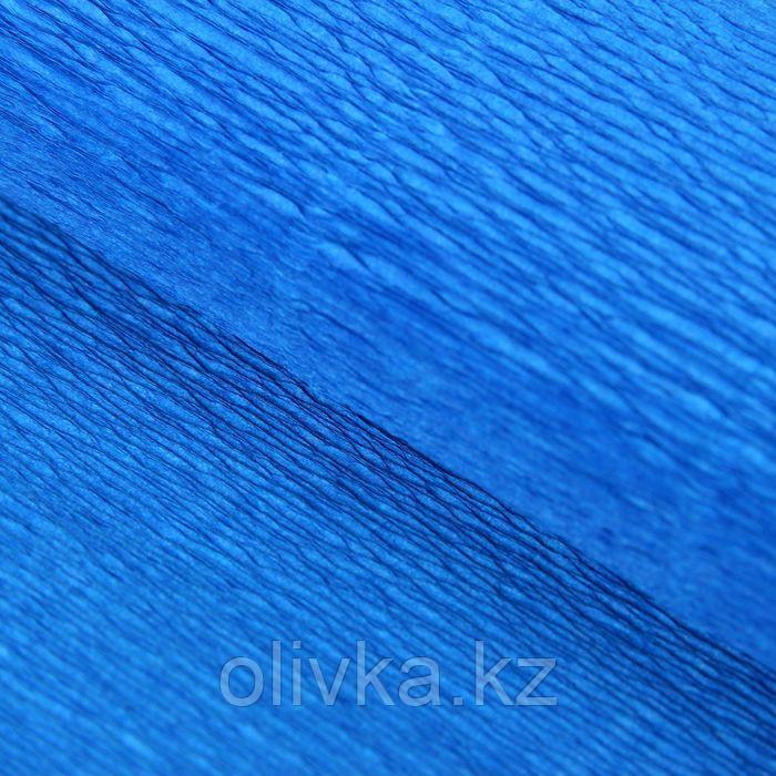 Бумага для упаковок и поделок, гофрированная, васильковая, синяя, однотонная, двусторонняя, рулон 1 шт., 0,5 х - фото 1 - id-p71460520