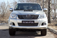 Зимняя заглушка решетки переднего бампера Toyota Hilux 2011-2013, фото 2