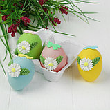 Яйца - подвески для декорирования «Ромашки», набор 4 шт, размер 1 шт: 6×4 см, фото 2