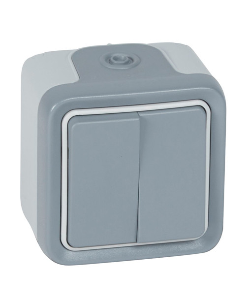 Legrand 069715 PlexoПерекл. двойной, сер