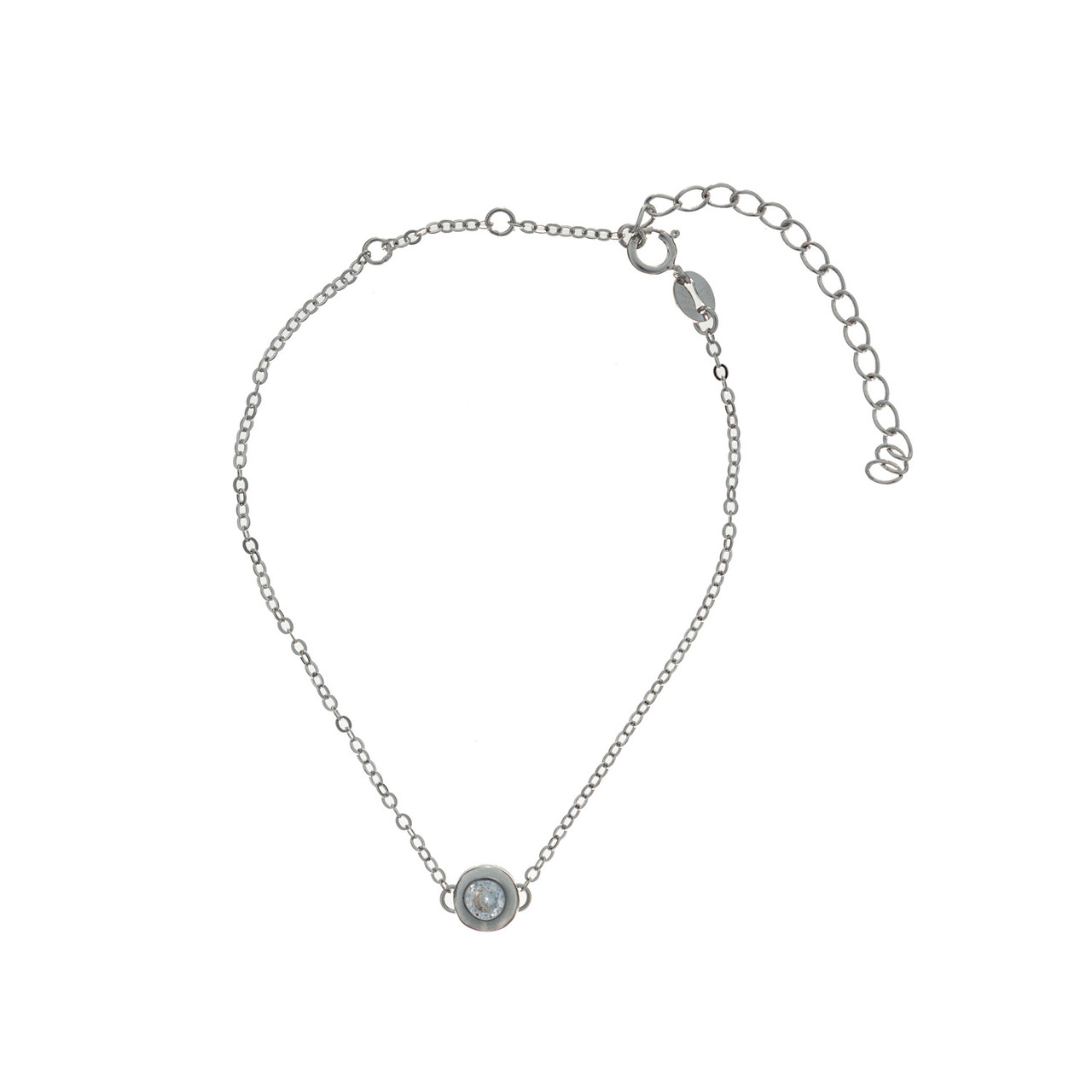 Серебряный браслет г Brosh Jewellery (Серебро 925) покрытие родий, вставка фианит.