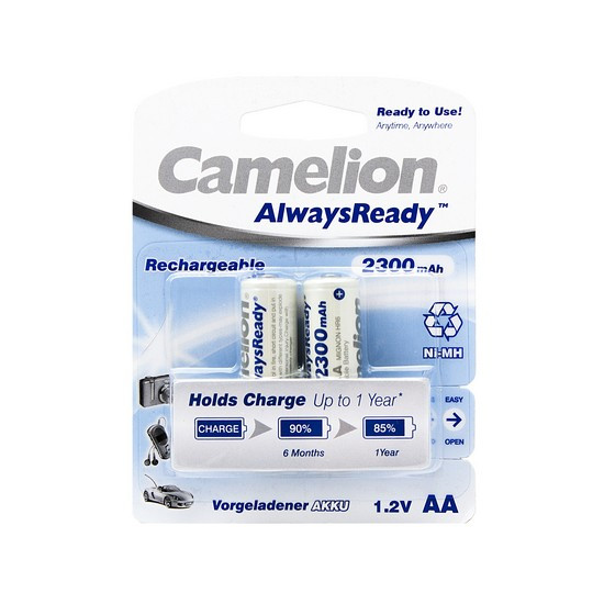 CAMELION NH-AA2300ARBP2 Аккумуляторная батарея AlwaysReady Rechargeable, AA, 1.2V, 2300 mAh, 2 шт. в блистере
