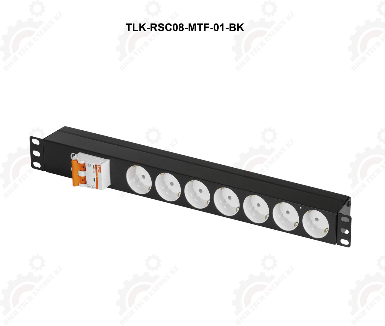 Блок электрических розеток TLK, 19" на 7 гнезд, с автоматом 2P 25A - фото 2 - id-p71533462