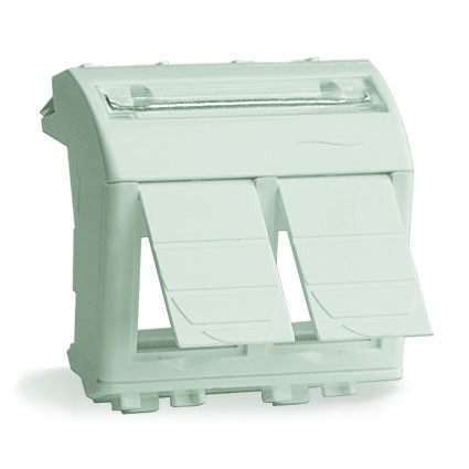 Адаптер для двух информационных разъемов Keystone, слоновая кость, 2мод.