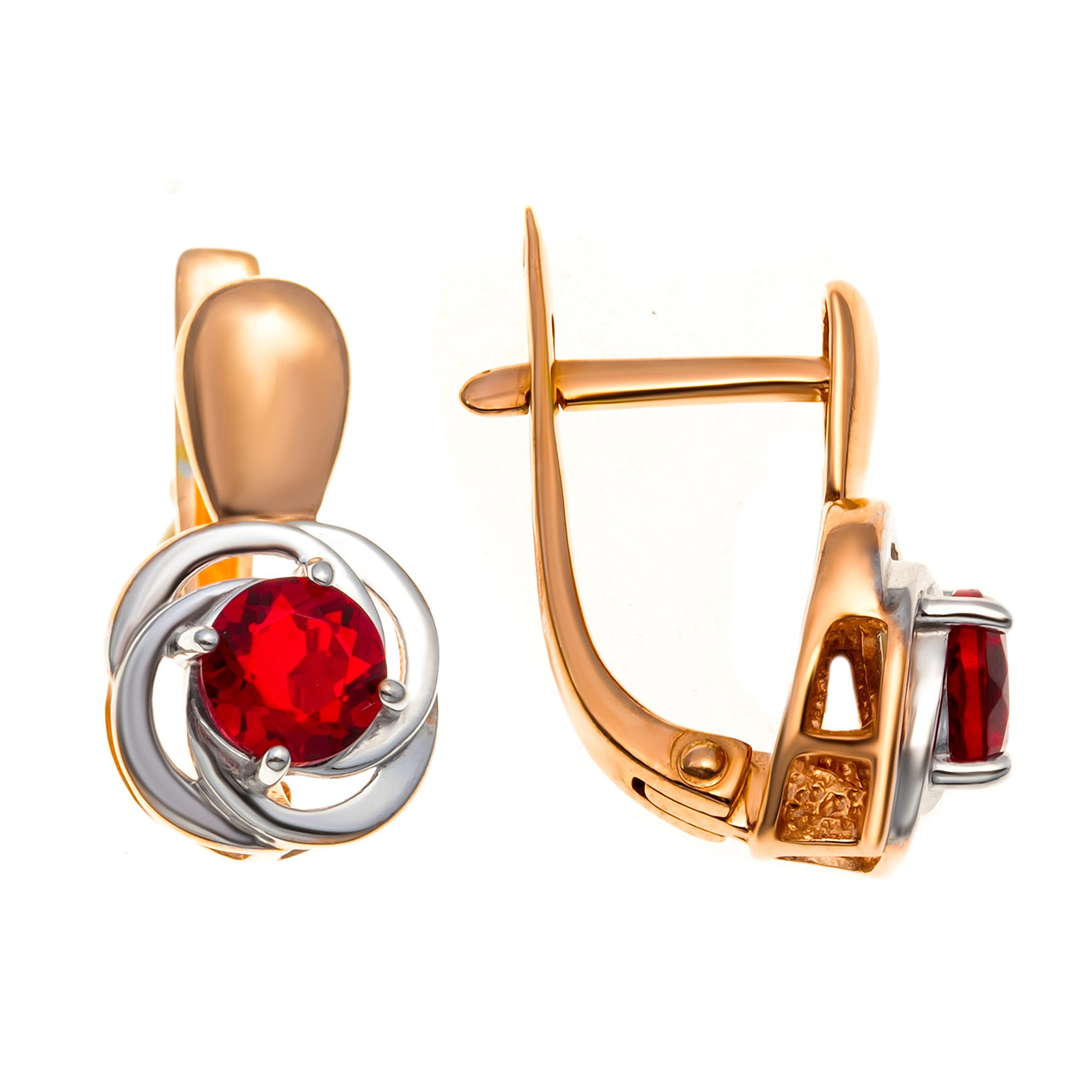Серебряные серьги с фианитом Teosa 2000-0356-RB-z