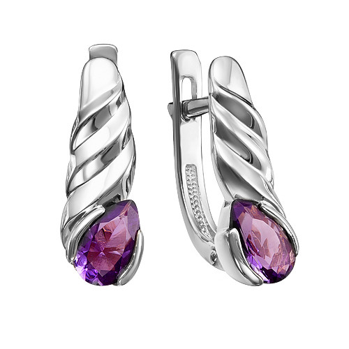 Серьги из серебра с аметистом Teosa С620-4306Ам