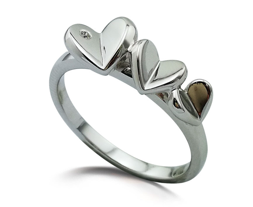 Кольцо Brosh Jewellery Серебро 925 (серебряный) Покрытие родий, вставка Цирконий.