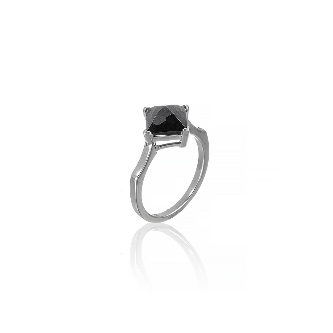 Кольцо Brosh Jewellery Серебро 925 (серебряный) Покрытие родий, вставка Гранат.