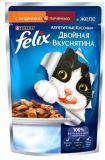 Felix Индейка и Печень Аппетитные кусочки Двойная вкуснятина Феликс Влажный корм для кошек, 85г