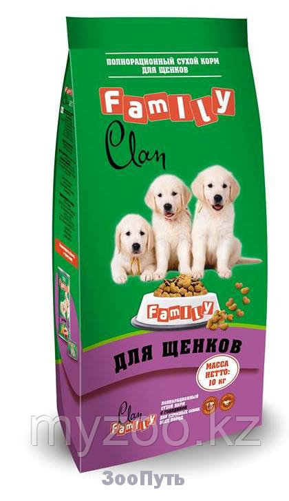 CLAN FAMILY Сухой корм для щенков всех пород Курица, 10 кг