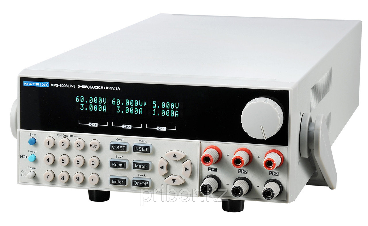 MATRIX MPS-6003LP-3 Программируемый 3-х канальный источник постоянного тока (60 В, 3 А)