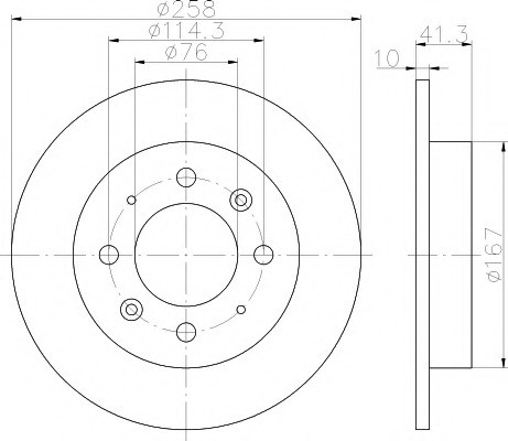 Тормозные диски Kia Cerato (04-..., задние, Optimal, D258-4d)