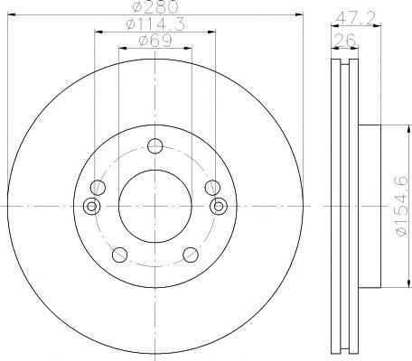 Тормозные диски Kia Ceed (06->, передние, Veka, D280)