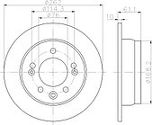 Тормозные диски Kia Ceed (06->, передние, nipparts, D262)