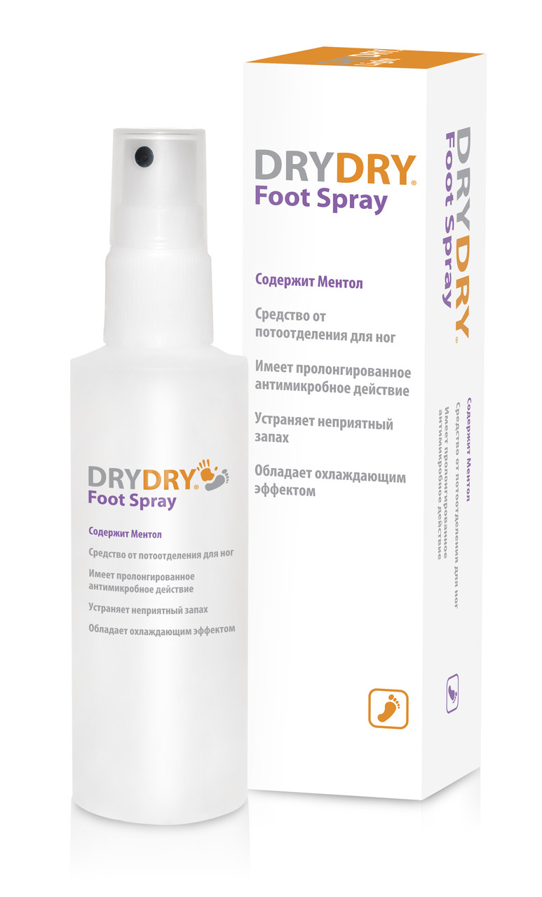 DRY DRY FOOT SPRAY. Средство против потливости ног!