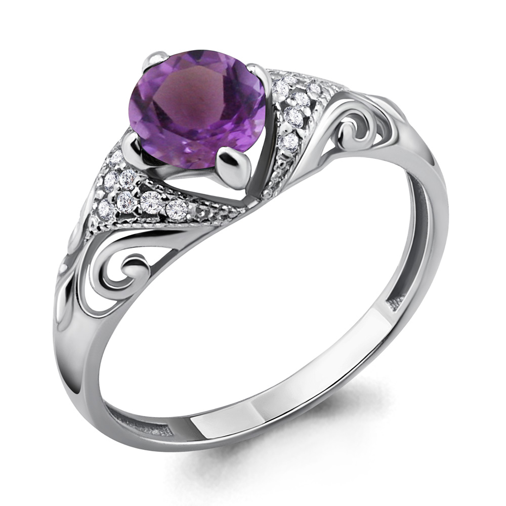 Серебряное кольцо с аметистом AQUAMARINE (#700151)