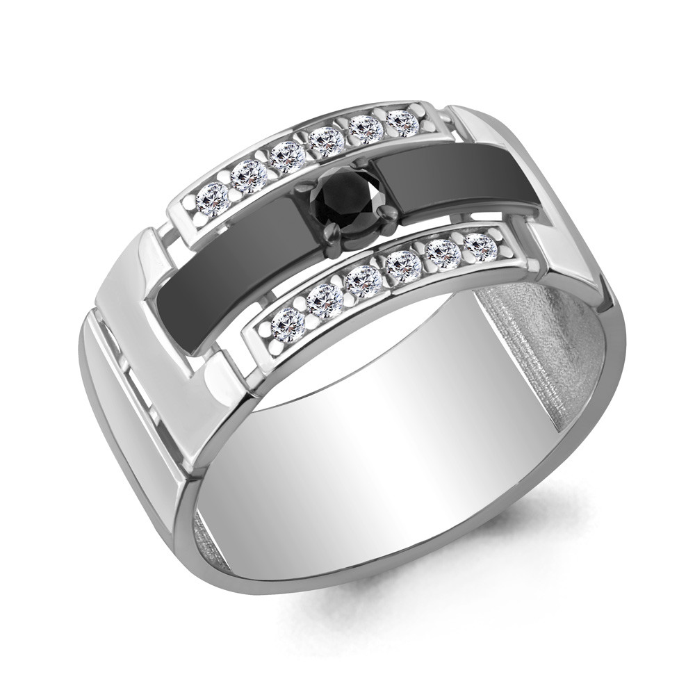 Серебряное кольцо с нано-кристаллом и фианитом AQUAMARINE (#708496)