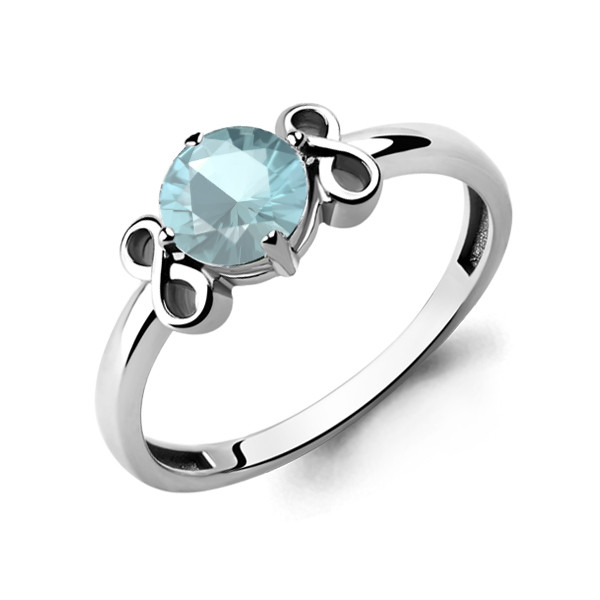 Серебряное кольцо с стеклом AQUAMARINE (#657284)