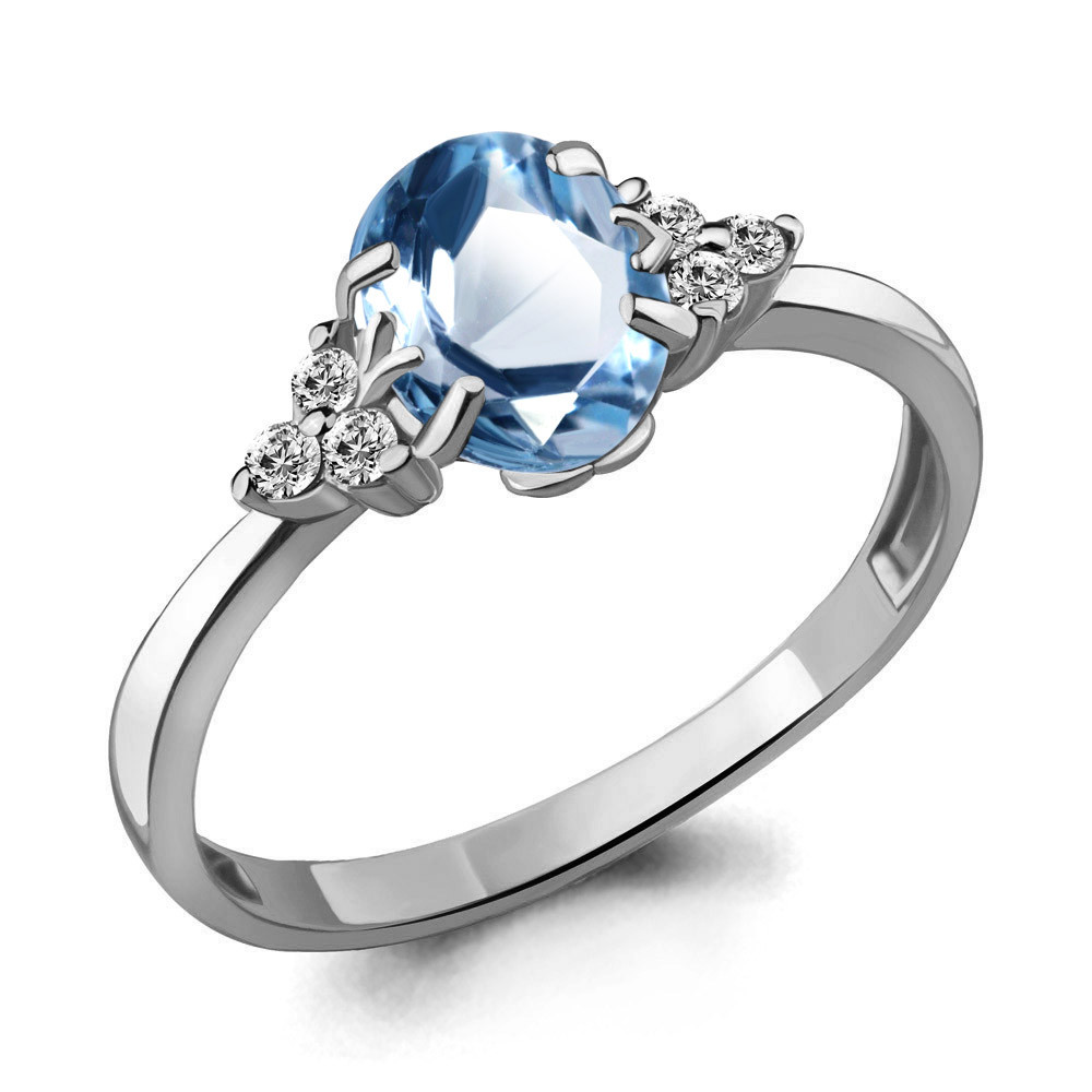Серебряное кольцо с топазом и AQUAMARINE (#433249)