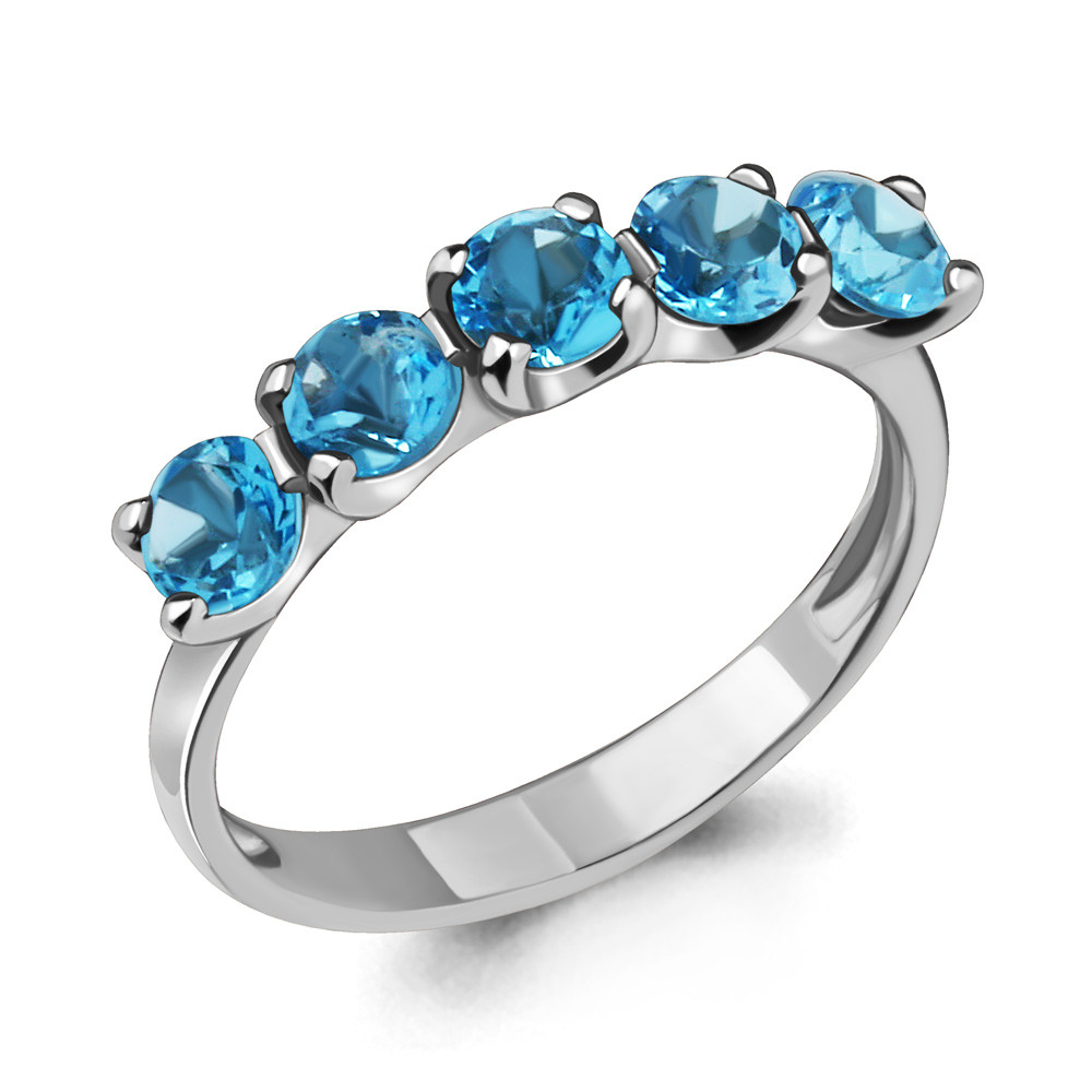 Серебряное кольцо с топазом свисс AQUAMARINE (#410023)