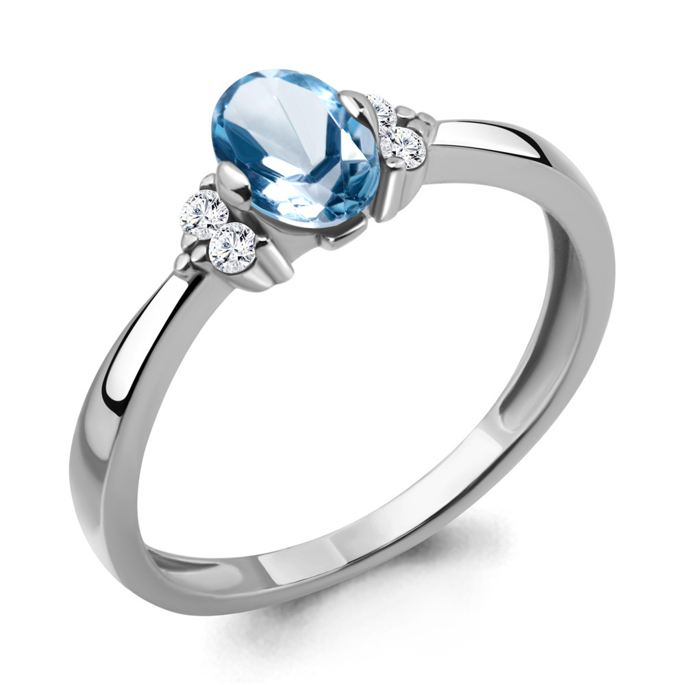Серебряное кольцо с топазом свисс и топазом AQUAMARINE (#433250)