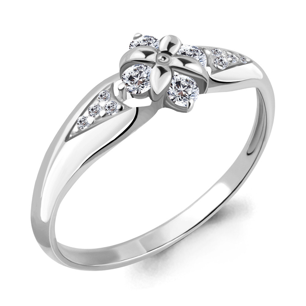 Серебряное кольцо с фианитом AQUAMARINE (#708764)