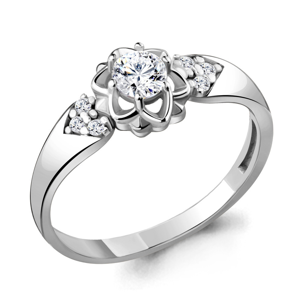 Серебряное кольцо с фианитом AQUAMARINE (#715223)