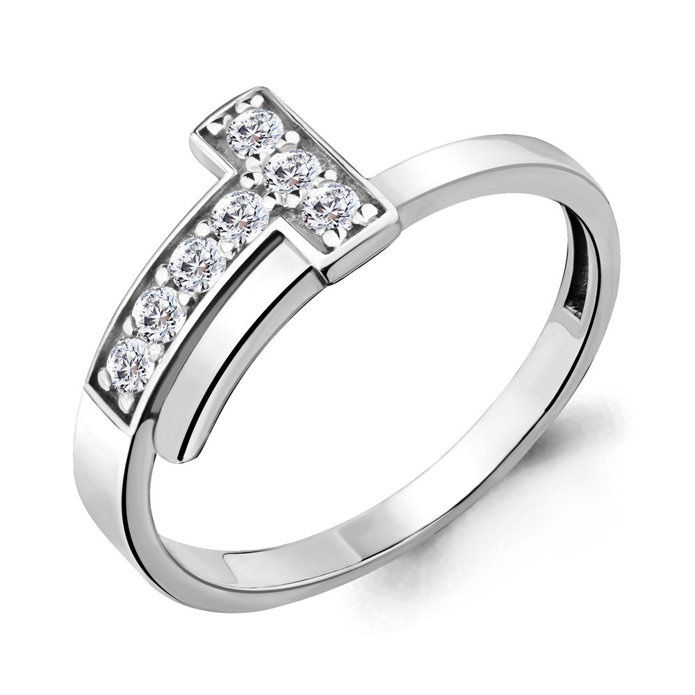 Серебряное кольцо с фианитом AQUAMARINE (#690019)