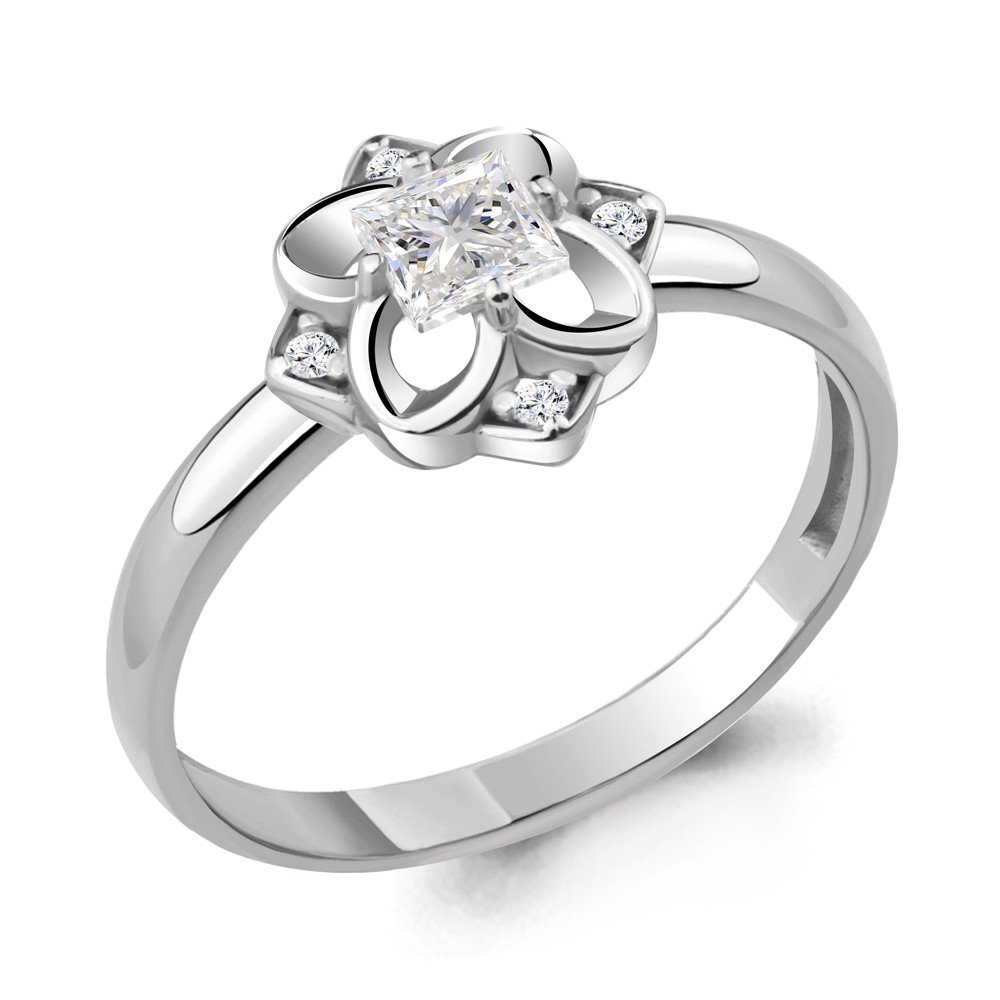 Серебряное кольцо с фианитом AQUAMARINE (#715222)