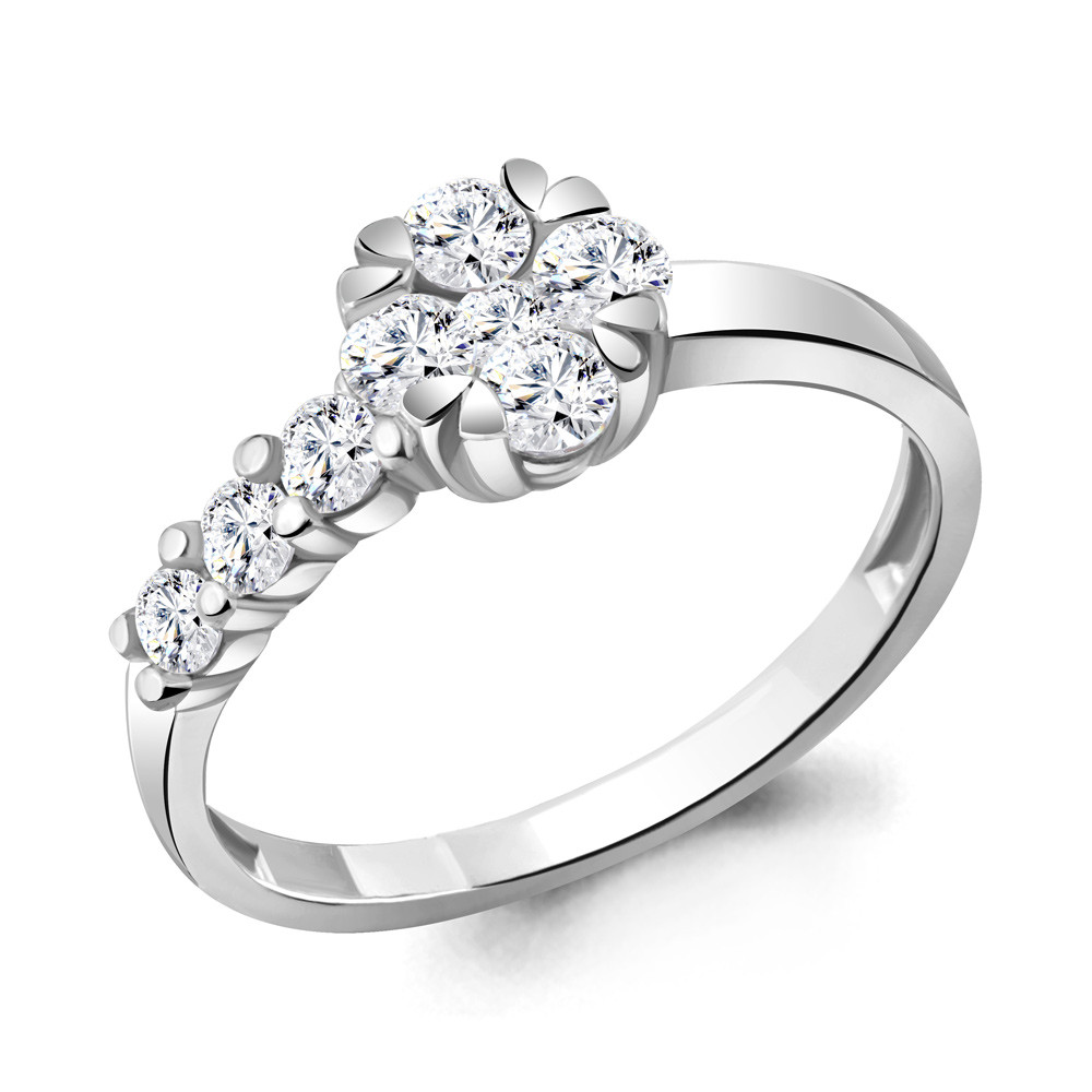 Серебряное кольцо с фианитом AQUAMARINE (#711859)